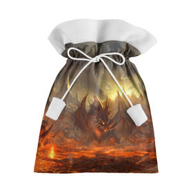 Подарочный 3D мешок с принтом Fire Dragon , 100% полиэстер | Размер: 29*39 см | Тематика изображения на принте: goddess of destruction | line age | line age ii | lineage ii | линейка