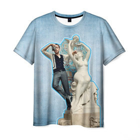 Мужская футболка 3D с принтом Райан Гослинг_11 , 100% полиэфир | прямой крой, круглый вырез горловины, длина до линии бедер | ryan gosling | актер | райан гослинг