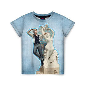 Детская футболка 3D с принтом Райан Гослинг_11 , 100% гипоаллергенный полиэфир | прямой крой, круглый вырез горловины, длина до линии бедер, чуть спущенное плечо, ткань немного тянется | ryan gosling | актер | райан гослинг