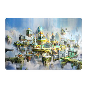 Магнитный плакат 3Х2 с принтом Город в небе , Полимерный материал с магнитным слоем | 6 деталей размером 9*9 см | heroes of might and magic | герои
