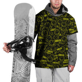 Накидка на куртку 3D с принтом Нирвана , 100% полиэстер |  | Тематика изображения на принте: grunge | kurt cobain | гранж | курт кобейн | паттерн | смайл