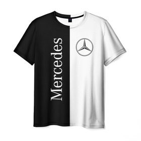 Мужская футболка 3D с принтом Mercedes , 100% полиэфир | прямой крой, круглый вырез горловины, длина до линии бедер | benz | mercedes | авто | автомобиль | бенз | мерседес