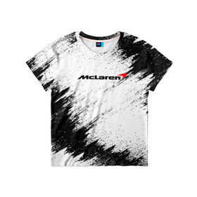 Детская футболка 3D с принтом McLaren , 100% гипоаллергенный полиэфир | прямой крой, круглый вырез горловины, длина до линии бедер, чуть спущенное плечо, ткань немного тянется | auto | car | mclaren | race | авто | гонки | краска | краски | макларен | марка | машина