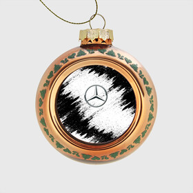 Стеклянный ёлочный шар с принтом Mercedes , Стекло | Диаметр: 80 мм | mercedes | мерседес