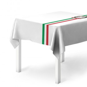 Скатерть 3D с принтом Италия, лента с гербом , 100% полиэстер (ткань не мнется и не растягивается) | Размер: 150*150 см | 