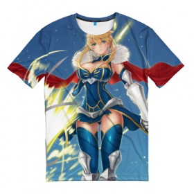 Мужская футболка 3D с принтом Аниме Fate Grand Order , 100% полиэфир | прямой крой, круглый вырез горловины, длина до линии бедер | Тематика изображения на принте: anime | девочка | девушка | тян