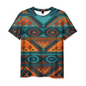 Мужская футболка 3D с принтом Африканский дизайн , 100% полиэфир | прямой крой, круглый вырез горловины, длина до линии бедер | geometry | pattern | symbol | world | геометрия | народный | орнамент | символы | узор | этника | этнический