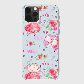 Чехол для iPhone 12 Pro Max с принтом Свинки-балеринки , Силикон |  | ballerina | ballet | dance | dancer | heart | hearts | pig | piget | pink | rose | roses | балерина | балет | поросенок | пуанты | розовый | розы | свинка | танцовщица | танцы | цветы