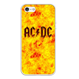 Чехол для iPhone 5/5S матовый с принтом AC DC Hell-Fire , Силикон | Область печати: задняя сторона чехла, без боковых панелей | Тематика изображения на принте: ac dc | acdc | fire | hard rock | rock | асдс | рок | эй си ди си