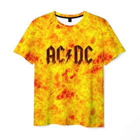 Мужская футболка 3D с принтом AC/DC Hell-Fire , 100% полиэфир | прямой крой, круглый вырез горловины, длина до линии бедер | Тематика изображения на принте: ac dc | acdc | fire | hard rock | rock | асдс | рок | эй си ди си