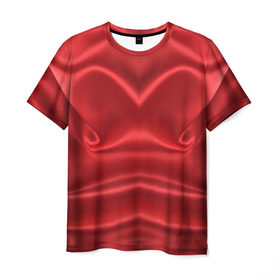 Мужская футболка 3D с принтом Красный Шелк , 100% полиэфир | прямой крой, круглый вырез горловины, длина до линии бедер | Тематика изображения на принте: шелк