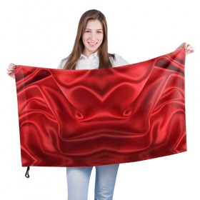 Флаг 3D с принтом Красный Шелк , 100% полиэстер | плотность ткани — 95 г/м2, размер — 67 х 109 см. Принт наносится с одной стороны | шелк