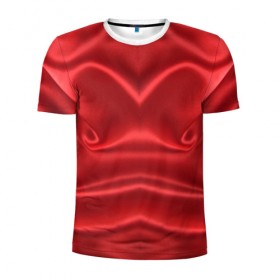 Мужская футболка 3D спортивная с принтом Красный Шелк , 100% полиэстер с улучшенными характеристиками | приталенный силуэт, круглая горловина, широкие плечи, сужается к линии бедра | Тематика изображения на принте: шелк