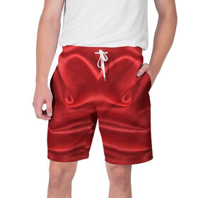 Мужские шорты 3D с принтом Красный Шелк ,  полиэстер 100% | прямой крой, два кармана без застежек по бокам. Мягкая трикотажная резинка на поясе, внутри которой широкие завязки. Длина чуть выше колен | шелк