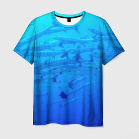 Мужская футболка 3D с принтом Морская фауна , 100% полиэфир | прямой крой, круглый вырез горловины, длина до линии бедер | fish | fishes | pisces | море | морские обитатели | морской | океан | рыбы