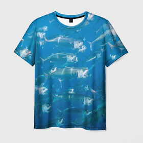 Мужская футболка 3D с принтом Рыбы океана , 100% полиэфир | прямой крой, круглый вырез горловины, длина до линии бедер | fish | fishes | pisces | море | морские обитатели | морской | океан | рыбы