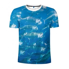 Мужская футболка 3D спортивная с принтом Рыбы океана , 100% полиэстер с улучшенными характеристиками | приталенный силуэт, круглая горловина, широкие плечи, сужается к линии бедра | fish | fishes | pisces | море | морские обитатели | морской | океан | рыбы