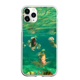 Чехол для iPhone 11 Pro матовый с принтом abyssal fishes , Силикон |  | fish | fishes | pisces | море | морские обитатели | морской | океан | рыбы