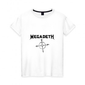 Женская футболка хлопок с принтом Megadeth , 100% хлопок | прямой крой, круглый вырез горловины, длина до линии бедер, слегка спущенное плечо | megadet | megadeth | группа | дирк вербурен | дэвид эллефсон | дэйв мастейн | кико лоурейро | мегадет | мегадетх | метал | рок | трэш | трэшметал | тяжелый | хард | хардрок | хеви | хевиметал