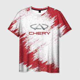 Мужская футболка 3D с принтом CHERY , 100% полиэфир | прямой крой, круглый вырез горловины, длина до линии бедер | car | chery |   auto | авто | машина | чери