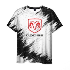 Мужская футболка 3D с принтом DODGE , 100% полиэфир | прямой крой, круглый вырез горловины, длина до линии бедер | Тематика изображения на принте: car | dodge |  auto | авто | додж | машина