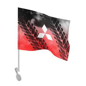 Флаг для автомобиля с принтом Mitsubishi sport auto motors , 100% полиэстер | Размер: 30*21 см |  машина | марка | митсубиси
