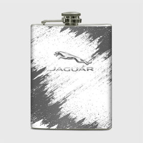 Фляга с принтом JAGUAR , металлический корпус | емкость 0,22 л, размер 125 х 94 мм. Виниловая наклейка запечатывается полностью | auto | car | jaguar | race | авто | гонки | краска | краски | марка | машина | ягуар