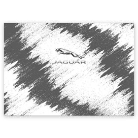 Поздравительная открытка с принтом JAGUAR , 100% бумага | плотность бумаги 280 г/м2, матовая, на обратной стороне линовка и место для марки
 | Тематика изображения на принте: auto | car | jaguar | race | авто | гонки | краска | краски | марка | машина | ягуар