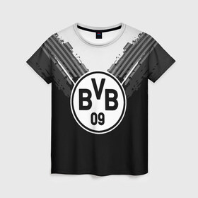 Женская футболка 3D с принтом Borussia abstract original , 100% полиэфир ( синтетическое хлопкоподобное полотно) | прямой крой, круглый вырез горловины, длина до линии бедер | 