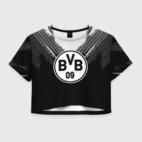 Женская футболка 3D укороченная с принтом Borussia abstract original , 100% полиэстер | круглая горловина, длина футболки до линии талии, рукава с отворотами | Тематика изображения на принте: 