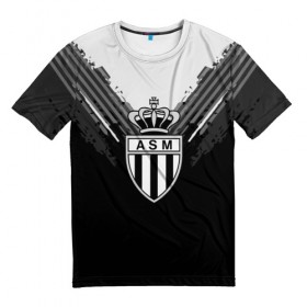 Мужская футболка 3D с принтом Monaco abstract original , 100% полиэфир | прямой крой, круглый вырез горловины, длина до линии бедер | football | soccer | монако