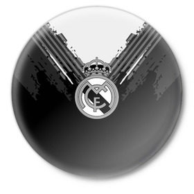 Значок с принтом Real Madrid abstract original ,  металл | круглая форма, металлическая застежка в виде булавки | football | soccer | реал мадрид