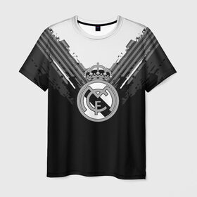 Мужская футболка 3D с принтом Real Madrid abstract original , 100% полиэфир | прямой крой, круглый вырез горловины, длина до линии бедер | football | soccer | реал мадрид