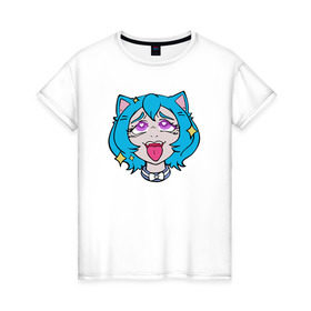 Женская футболка хлопок с принтом Ahegao Face , 100% хлопок | прямой крой, круглый вырез горловины, длина до линии бедер, слегка спущенное плечо | ahegao | anime | аниме | ахегао