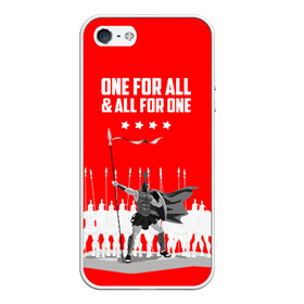 Чехол для iPhone 5/5S матовый с принтом One for all & all for one! , Силикон | Область печати: задняя сторона чехла, без боковых панелей | Тематика изображения на принте: fcsm | football | sp | мясные | футбольный клуб