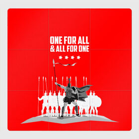 Магнитный плакат 3Х3 с принтом One for all & all for one! , Полимерный материал с магнитным слоем | 9 деталей размером 9*9 см | Тематика изображения на принте: fcsm | football | sp | мясные | футбольный клуб