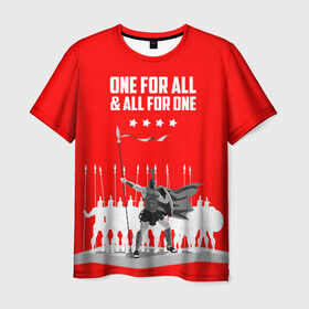 Мужская футболка 3D с принтом One for all & all for one! , 100% полиэфир | прямой крой, круглый вырез горловины, длина до линии бедер | fcsm | football | sp | мясные | футбольный клуб