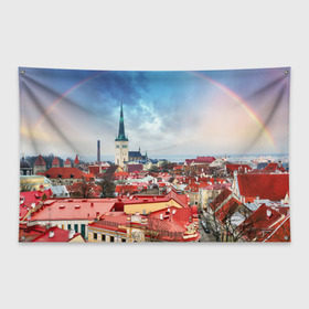 Флаг-баннер с принтом Таллин (Эстония) , 100% полиэстер | размер 67 х 109 см, плотность ткани — 95 г/м2; по краям флага есть четыре люверса для крепления | estonia | tallin | город | европа | путешествие | таллин | туризм | эстония