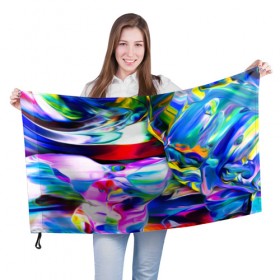 Флаг 3D с принтом Фантастическая палитра , 100% полиэстер | плотность ткани — 95 г/м2, размер — 67 х 109 см. Принт наносится с одной стороны | абстракция | живопись | искусство | краски | текстура | узор