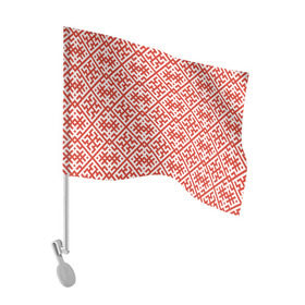 Флаг для автомобиля с принтом Духобор (Обережная Вышивка) , 100% полиэстер | Размер: 30*21 см | орнамент | русь | узоры