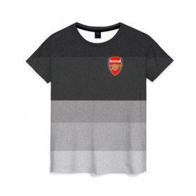 Женская футболка 3D с принтом Арсенал , 100% полиэфир ( синтетическое хлопкоподобное полотно) | прямой крой, круглый вырез горловины, длина до линии бедер | arsenal | fc | арсенал | клуб | с пушкой | футбольный