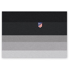 Поздравительная открытка с принтом Атлетико Мадрид , 100% бумага | плотность бумаги 280 г/м2, матовая, на обратной стороне линовка и место для марки
 | атлетико мадрид | полосы | эмблема