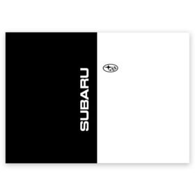 Поздравительная открытка с принтом Subaru , 100% бумага | плотность бумаги 280 г/м2, матовая, на обратной стороне линовка и место для марки
 | subaru | марка | машины | субару