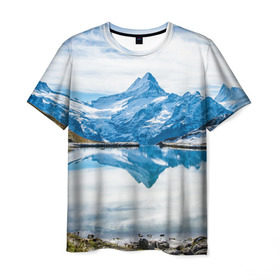 Мужская футболка 3D с принтом Альпы , 100% полиэфир | прямой крой, круглый вырез горловины, длина до линии бедер | Тематика изображения на принте: австрия | альпийские горы | альпийский хребет | альпы | германия | горное озеро | горные лыжи | европа | италия | лихтенштейн | пейзаж | природа | словения | сноуборд | франция | швейцария