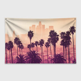 Флаг-баннер с принтом Los Angeles , 100% полиэстер | размер 67 х 109 см, плотность ткани — 95 г/м2; по краям флага есть четыре люверса для крепления | california | la | los angeles | usa | америка | город ангелов | калифорния | лос анджелес | океан | отдых | отпуск | пальмы | путешествие | спорт | столица | сша | туризм | фитнес | штаты