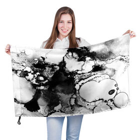 Флаг 3D с принтом Gray&Black abstract , 100% полиэстер | плотность ткани — 95 г/м2, размер — 67 х 109 см. Принт наносится с одной стороны | 