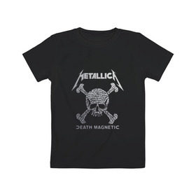 Детская футболка хлопок с принтом Metallica, death magnetic , 100% хлопок | круглый вырез горловины, полуприлегающий силуэт, длина до линии бедер | metallica | джеймс хэтфилд | кирк хэмметт | ларс ульрих | металлика | роберт трухильо | рок группа