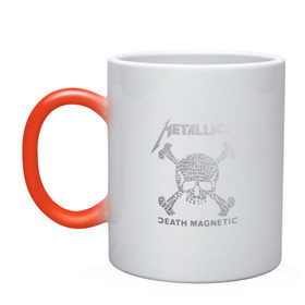 Кружка хамелеон с принтом Metallica, death magnetic , керамика | меняет цвет при нагревании, емкость 330 мл | Тематика изображения на принте: metallica | джеймс хэтфилд | кирк хэмметт | ларс ульрих | металлика | роберт трухильо | рок группа