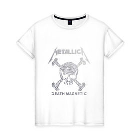 Женская футболка хлопок с принтом Metallica, death magnetic , 100% хлопок | прямой крой, круглый вырез горловины, длина до линии бедер, слегка спущенное плечо | metallica | джеймс хэтфилд | кирк хэмметт | ларс ульрих | металлика | роберт трухильо | рок группа