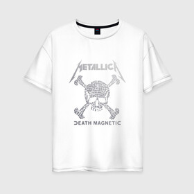 Женская футболка хлопок Oversize с принтом Metallica death magnetic , 100% хлопок | свободный крой, круглый ворот, спущенный рукав, длина до линии бедер
 | metallica | джеймс хэтфилд | кирк хэмметт | ларс ульрих | металлика | роберт трухильо | рок группа